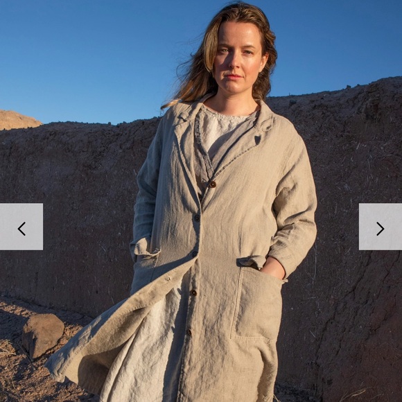 Homefrock button linen walking coat dry women’s size medium - Picture 5 of 10